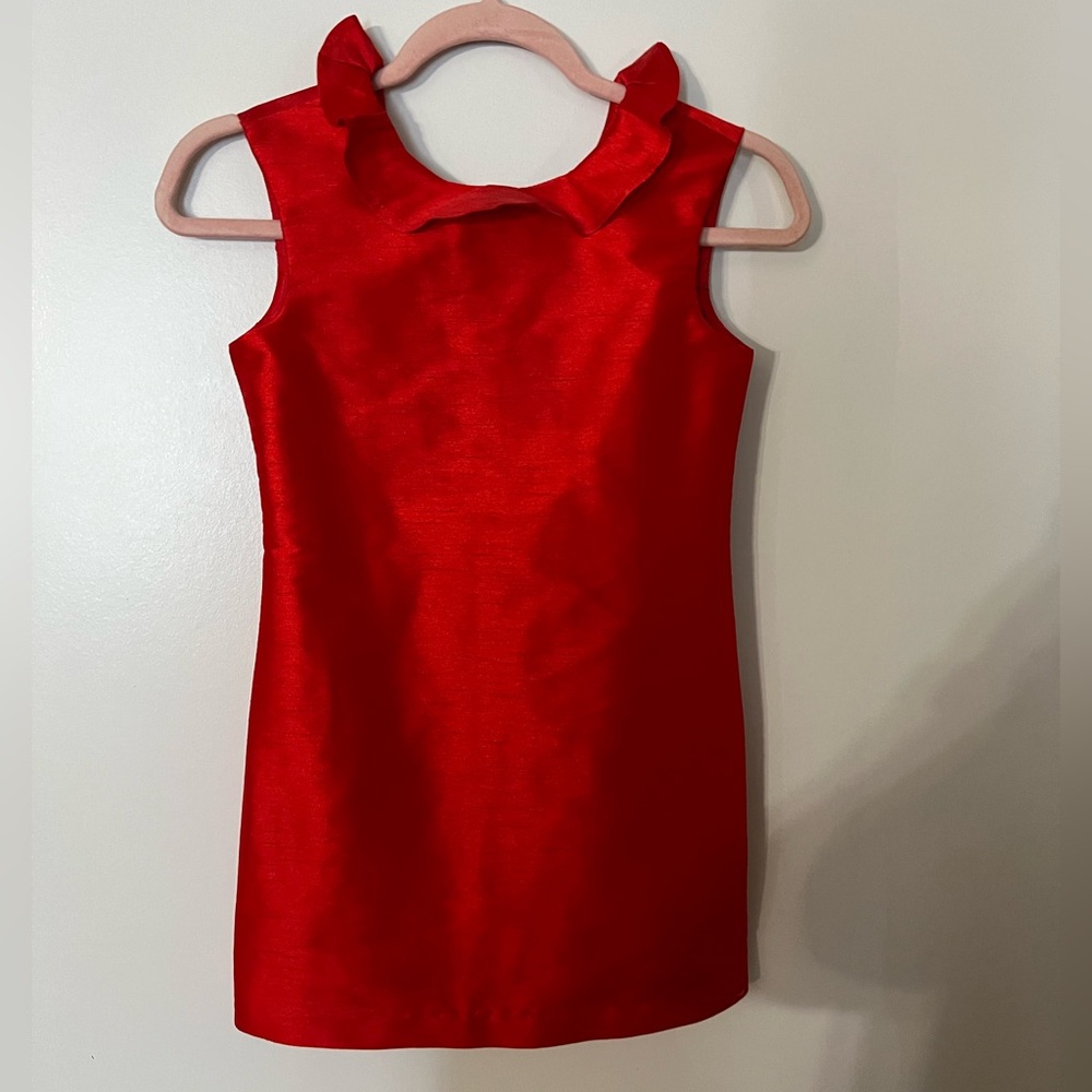 Girls size 8 red silk dress